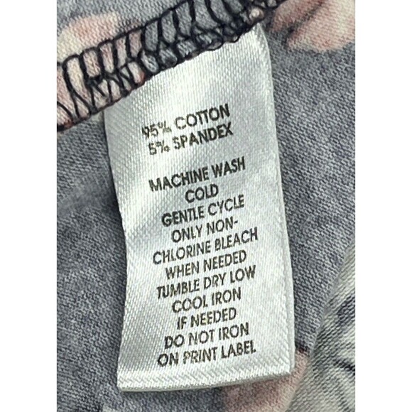 Loft Top LOT 2 Short Sleeve Ruffle T Shirt Floral Navy Blue Peach Tee Large Boho - Picture 8 of 9